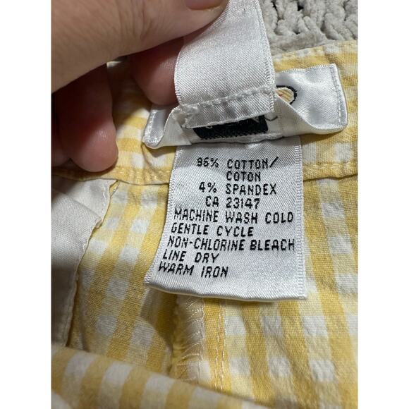 VTG Talbots Shorts Plaid 7" Inseam Women's Size 8 Butter Yellow Side Zip Stretch - Picture 8 of 9